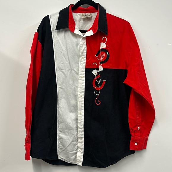 1849 authentic ranchwear Other - 1849 ranchwear vintage red white black color block horseshoe shirt XL